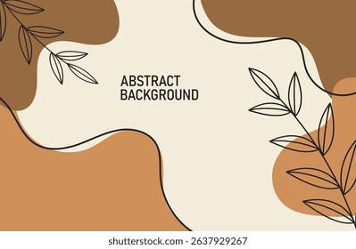 Abstract botanical wall art set with minimalist organic shapes and earthy tones. Modern, elegant design ideal for home decor, posters, prints, and digital backgrounds.