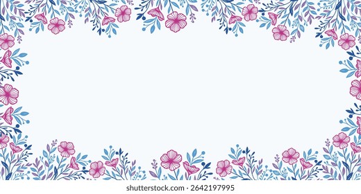abstract botanical wall design with blooming flower elements.minimal floral background for greeting card and fabric layout

