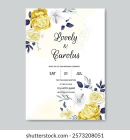 Abstract Botanical and Watercolor Floral Invitation. Illustrator and designer. Wedding Invites, save the date, Birthday Invites, Video Invites, E-Cards.