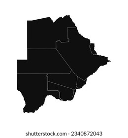 Abstract Botswana Silhouette Detailed Map, can be used for business designs, presentation designs or any suitable designs.