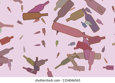 Abstract bottle generative art background. Vector artwork.