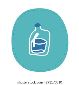 Abstract bottle icon with water  vector illustration