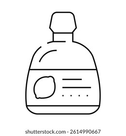 abstract bottle lemon line icon vector. abstract bottle lemon sign. isolated contour symbol black illustration