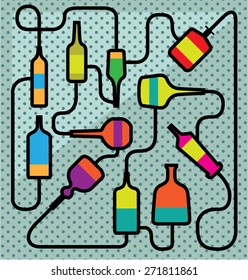 Abstract bottles vector