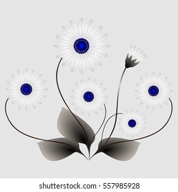Abstract bouquet of daisies.