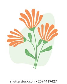 Abstract bouquet of flowers. Summer trendy blossom. Vector graphics.