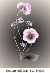 Abstract bouquet of pansies.