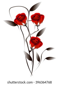 Abstract bouquet of roses.