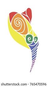 Abstract bouquet of roses, the flag of LGBT