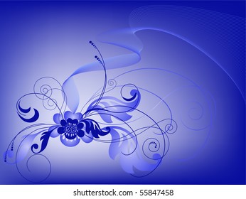 abstract bouquet with transparent tape a soft blue background
