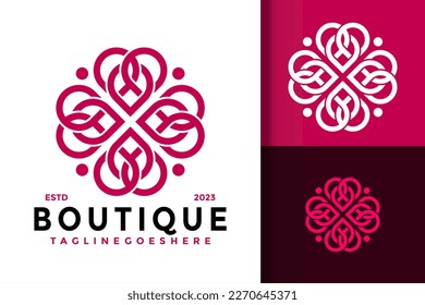 Resumen boutique ornamental logo gráfico vectores ilustración