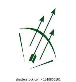 Abstract Bow and 3 Arrow logo vector icon illustration