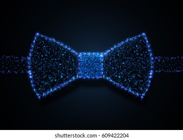 Abstract bow tie, composed from light particles. Vector