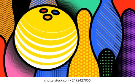 Abstract bowling background design. Sports concept