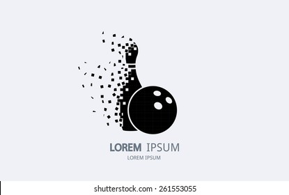 Abstract bowling logo. Vector logotype design.