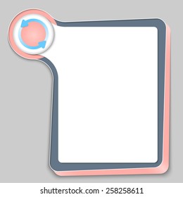 abstract box for any text and blue arrows