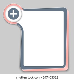 abstract box for any text and plus symbol