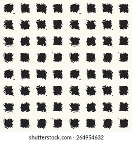 Abstract box brush textured background. Seamless pattern. Vector.