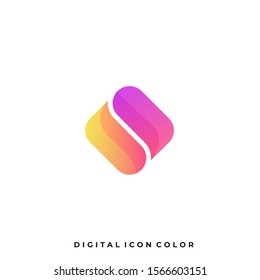 Abstract Box Colorful Illustration Vector Design Template. Suitable for Creative Industry, Multimedia, entertainment, Educations, Shop, and any related business
