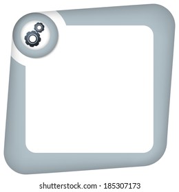 abstract box for entering text with cogwheels