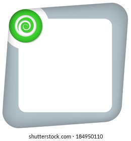 abstract box for entering text with green spiral
