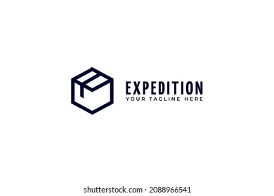 Abstract box fast delivery logo for logistic company