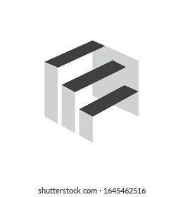 abstract box garage public self storage Logo design vector illustration