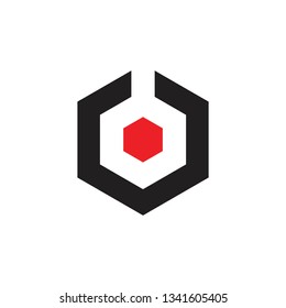 abstract box hexagonal geometric logo vector