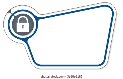 Abstract box with an internal frame for your text and padlock