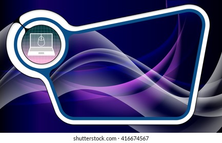 Abstract box with an internal frame for your text and laptop