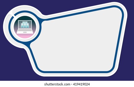 Abstract box with an internal frame for your text and laptop