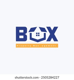 Abstractas diseño de logotipo de letra de caja. Diseño de caja y logotipo de casa