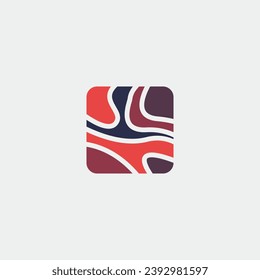 Abstract box logo with blank background