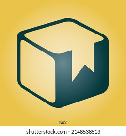 Diseño del logotipo de caja abstracta y arte de fondo