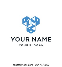 abstract box logo design template