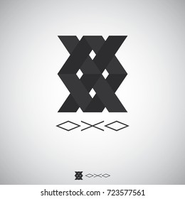 Abstract box logo. initial Letter X O. flat style Logo Template for software, apps, product, services brand. square shape. 
