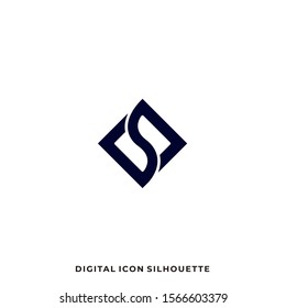 Abstract Box Silhouette Illustration Vector Design Template. Suitable for Creative Industry, Multimedia, entertainment, Educations, Shop, and any related business