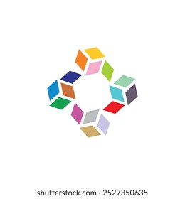 Caja Abstractas Estrellas Vector Logo Plantilla