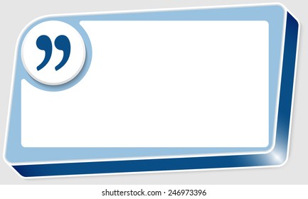 abstract box for text and quotation mark