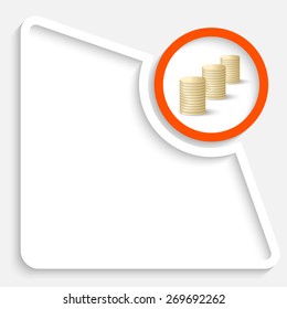 Abstract box for your text and coin