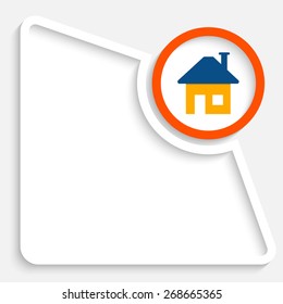 Abstract box for your text and home icon