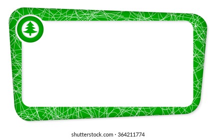 Abstract box for your text with tree symbol