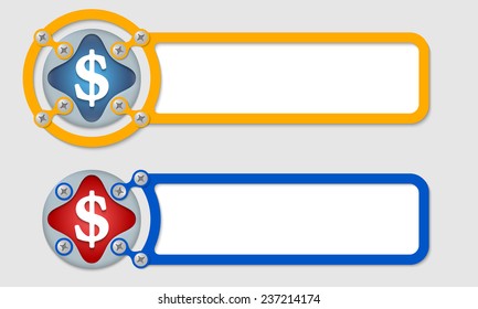 abstract boxes for any text and dollar symbol