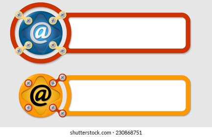 abstract boxes for any text with email icon
