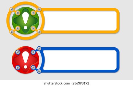 abstract boxes for any text and exclamation mark