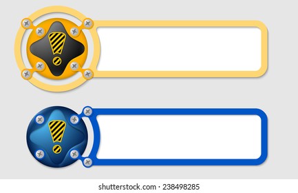 abstract boxes for any text and exclamation mark