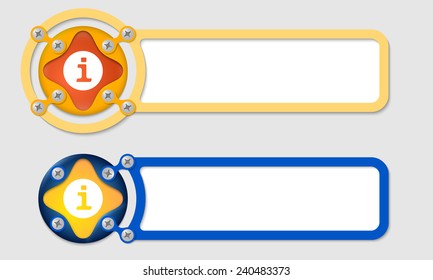 abstract boxes for any text and info symbol