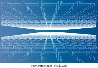 Abstract boxes background. 3D Rendering vector illustration