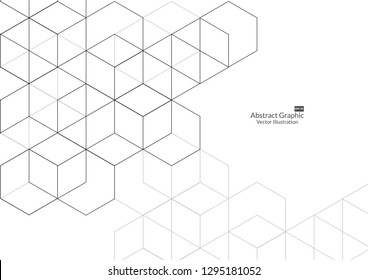 Abstract boxes background. Modern technology with square mesh. Geometric on white background with lines. Cube cell. Vector illustration