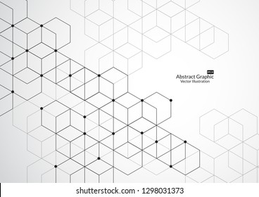 Abstract boxes background. Modern technology with square mesh. Geometric on white background with lines. Cube cell. Vector illustration